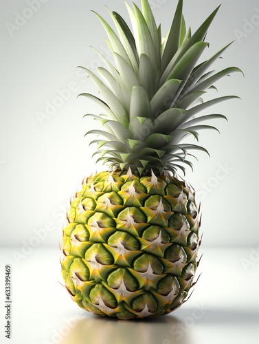 3d fruit peneapple white background photo