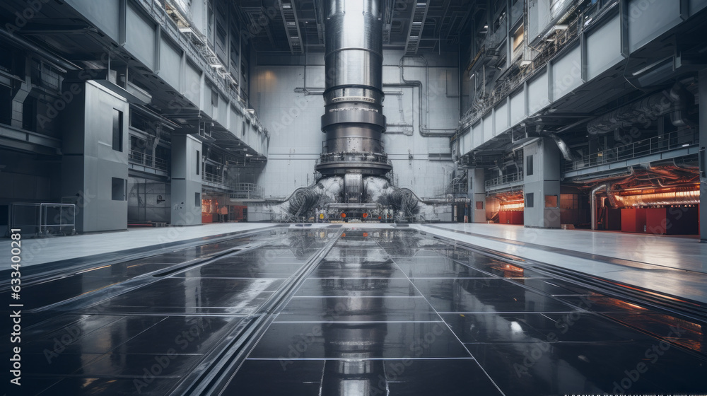 a large nuclear power plant with a well-polished floor a large nuclear power plant with a well-polished floor