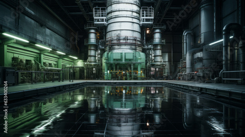 a large nuclear power plant with a large reactor pool