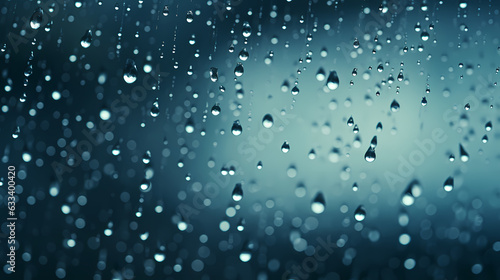 Rain droplets on the window after the rain. Generative AI