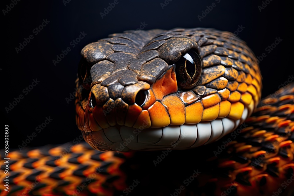 Fototapeta premium Snake head with large eyes close-up
