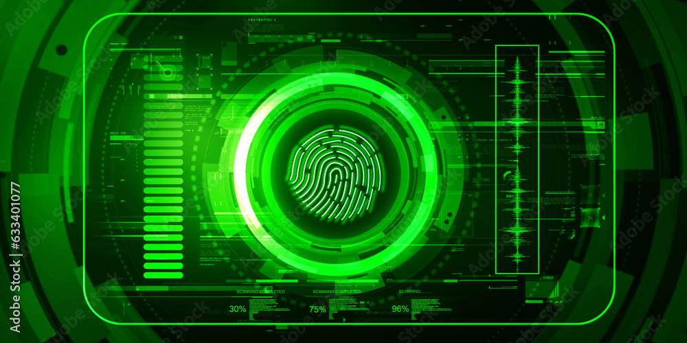 Fototapeta premium Fingerprint Scanning Technology Concept 2d Illustration