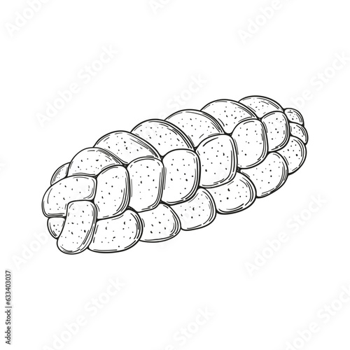 Challah bread simple hand drawn illustration