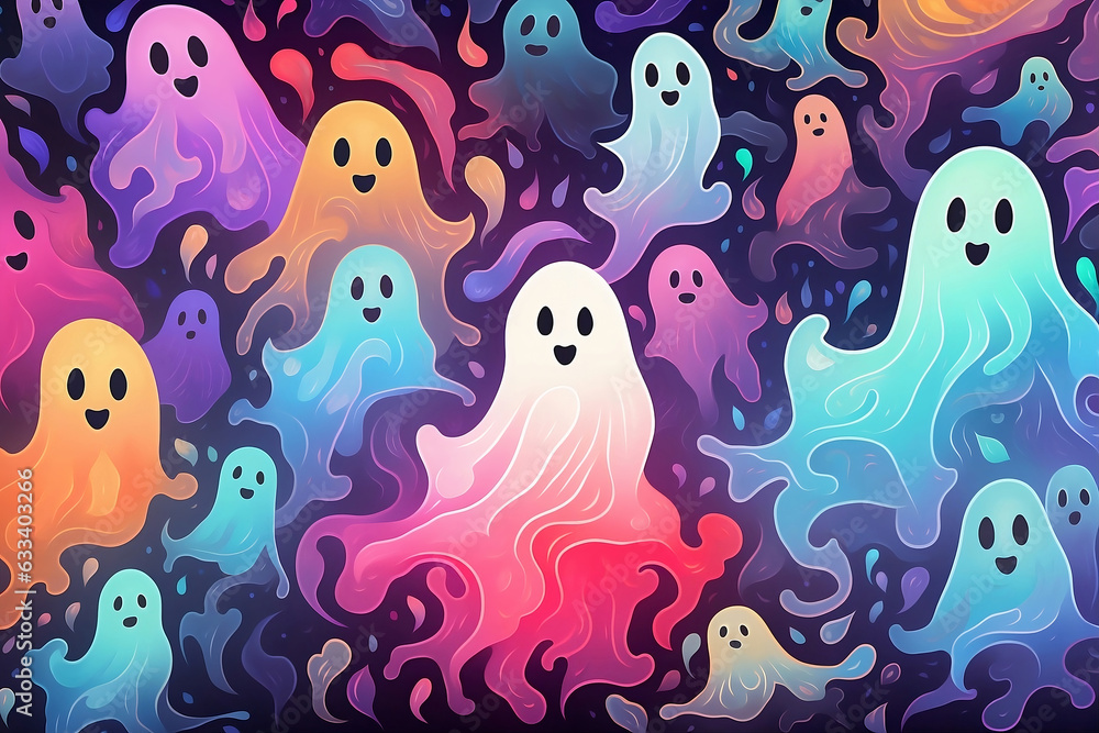 Cute and Happy Ghosts Cute and Happy Ghosts