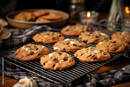 freshly baked cookies on a cooling rack