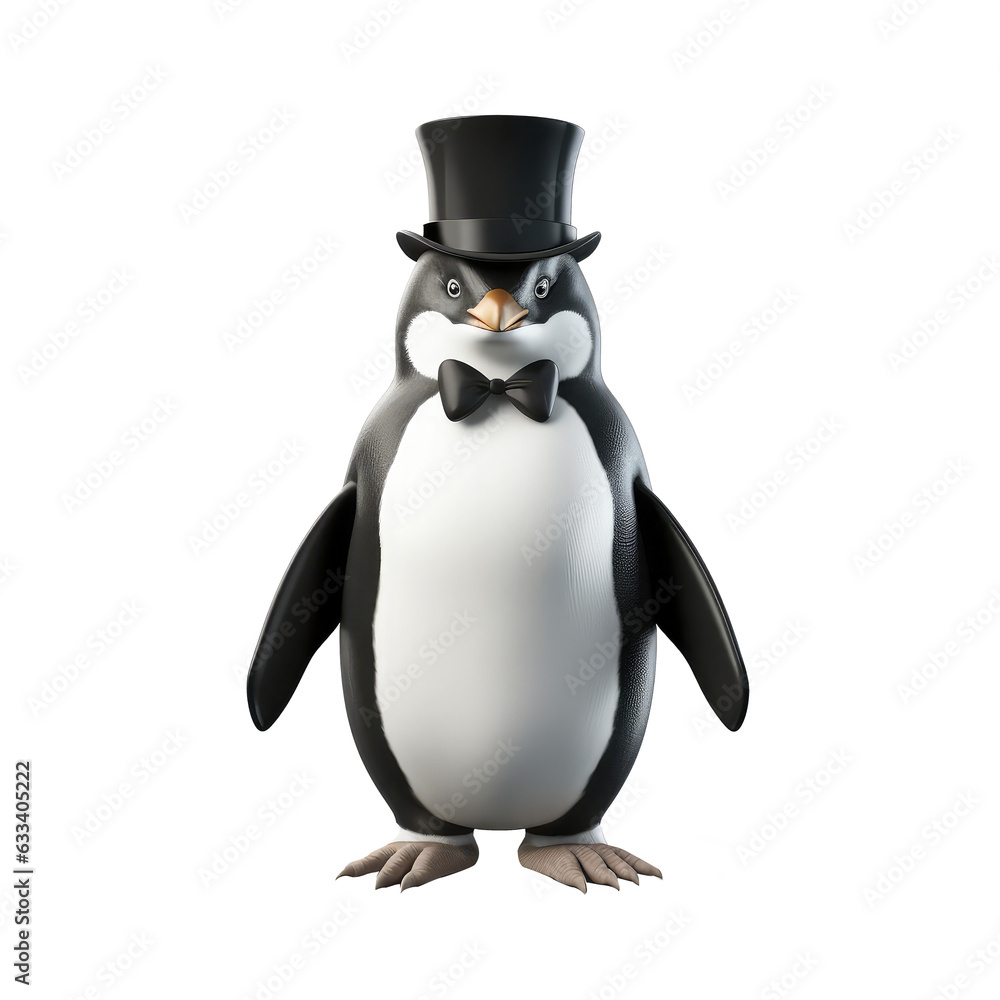 Fototapeta premium penguin looking isolated on white