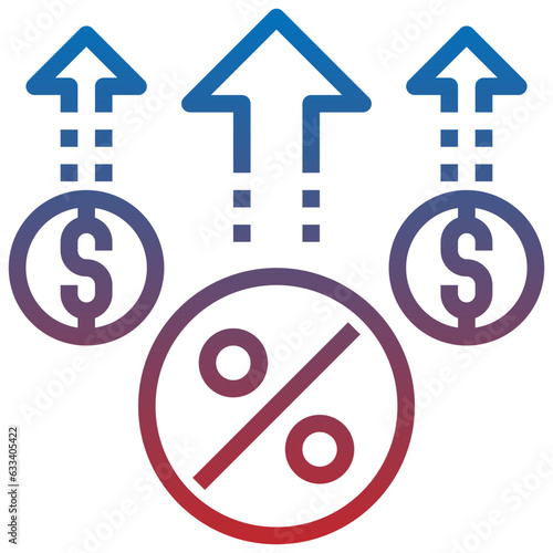 INCREASED PROFITS line icon,linear,outline,graphic,illustration