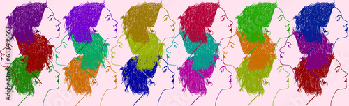 Billede på lærred DEIB woman in colors background