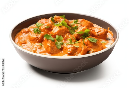 Print op canvas Butter Chicken, Indian food, looks delicious against a white background