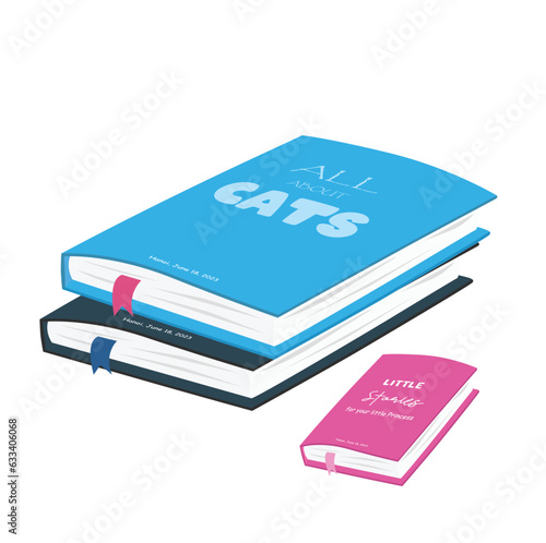 Books vector or novel vector illustration. Book store, library concept. Education. Literacy lover. Literature book. Reading lover. Time for reading. Study and knowledge. Flat vector in cartoon style.