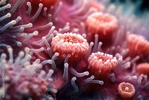 macro shot of coral polyps capturing tiny organisms © Natalia