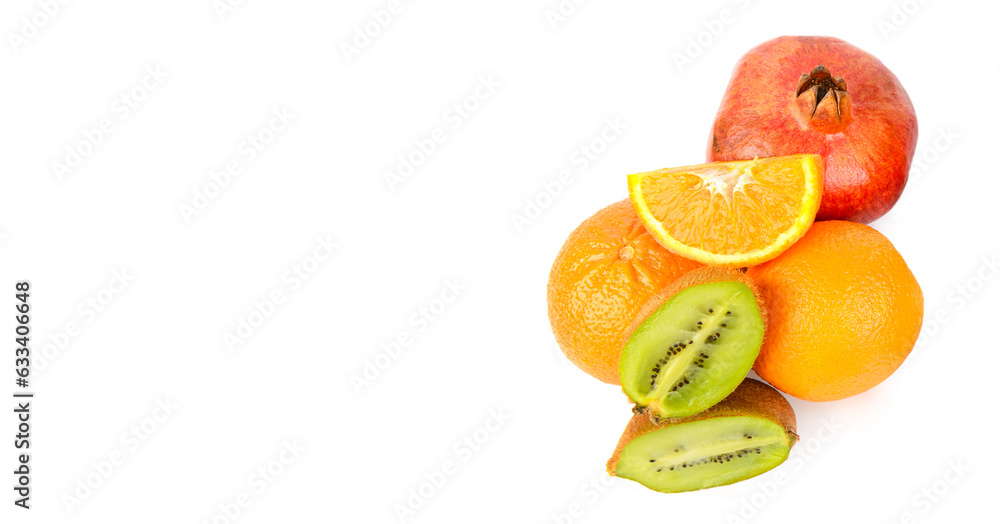 Citrus fruits isolated on white. Wide photo. Free space for text. Citrus fruits isolated on white. Wide photo. Free space for text.
