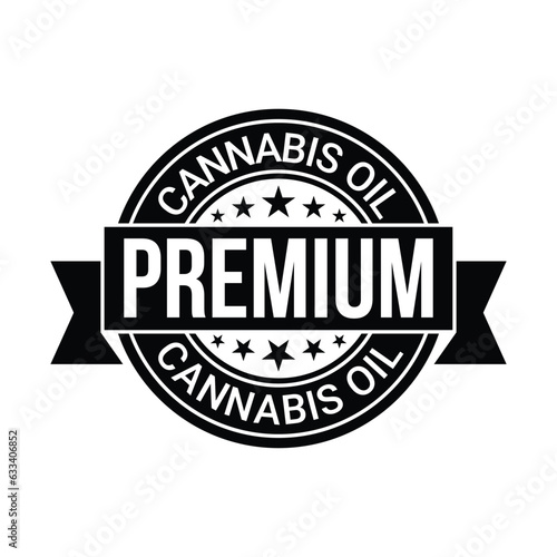 Hemp Oil Badge, Label, Emblem, Logo, CBD Oil Stamp, Cannabis OIl Design Elements, Marijuana Logo, Natural Oil, 100 Percent Natural Oil Template, Health And Medical Elements Vector Illustration