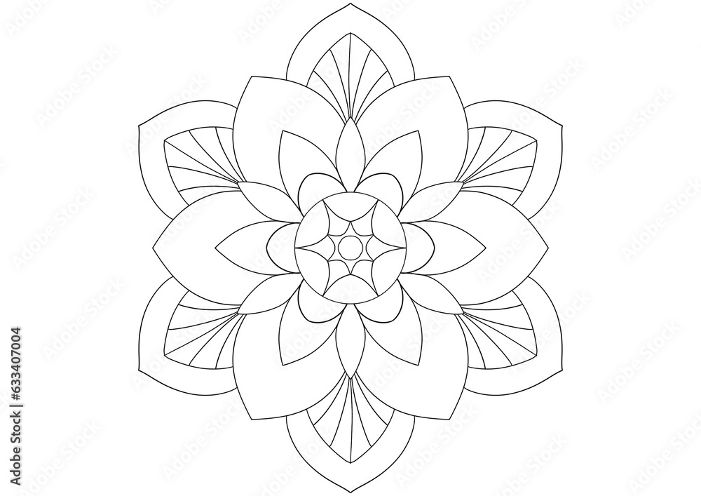 Mandala drawing on a white background, Mandala Hand drawn illustration, design or decor for yoga and meditation, Mandala print for adult coloring book. Mandala drawing on a white background, Mandala Hand drawn illustration, design or decor for yoga and meditation, Mandala print for adult coloring book.