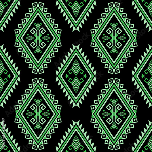 Geometric ethnic pattern seamless flower color. seamless pattern. Design for fabric,curtain,background,carpet,wallpaper,clothing,wrapping,Batik,mandalas,fabric,Vector illustration. pattern style.
