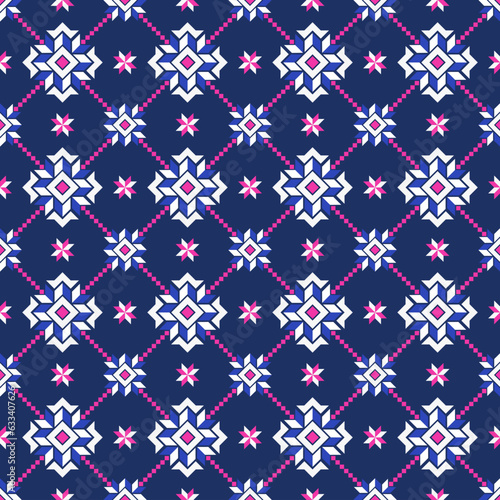 Geometric ethnic pattern seamless flower color. seamless pattern. Design for fabric,curtain,background,carpet,wallpaper,clothing,wrapping,Batik,mandalas,fabric,Vector illustration. pattern style.
