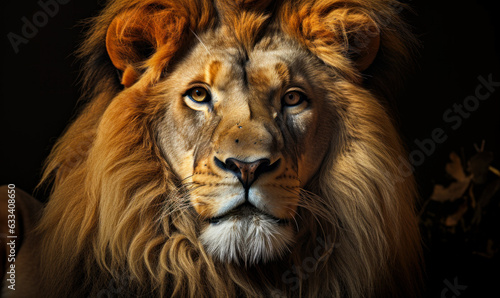 Wild Majesty  Lion King Isolated on Black Background