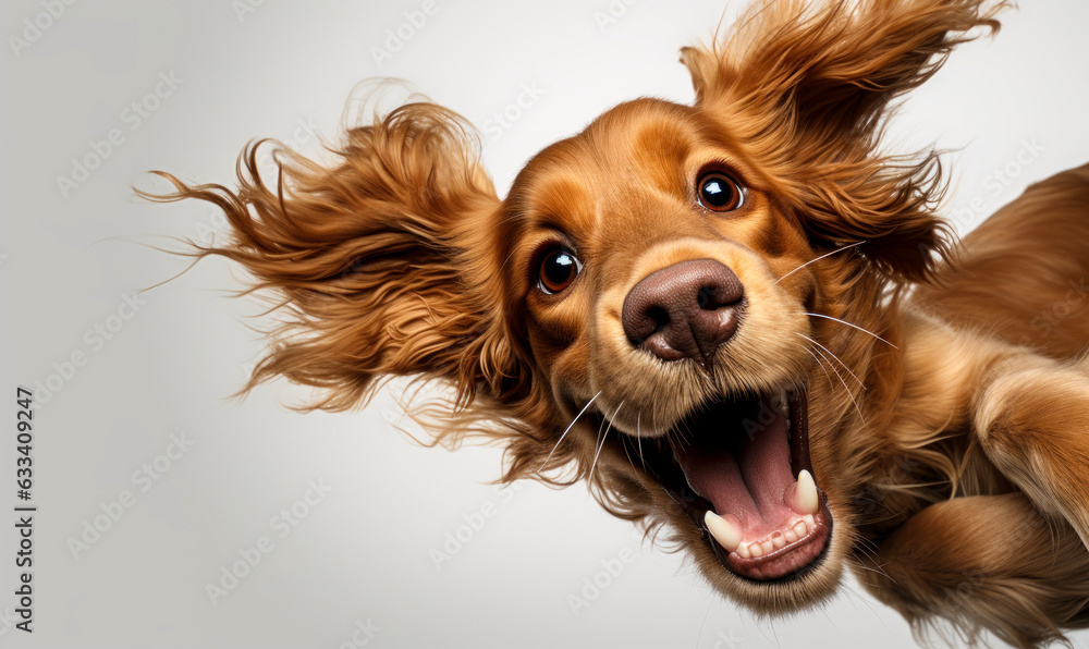 Naklejka premium Adorable Pet in Motion: English Cocker Spaniel