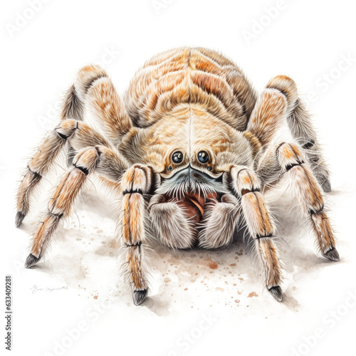 Watercolor Spiders Clipart Pack, Clipart for commercial use, Transparent PNGs, made with AI generative technology photo