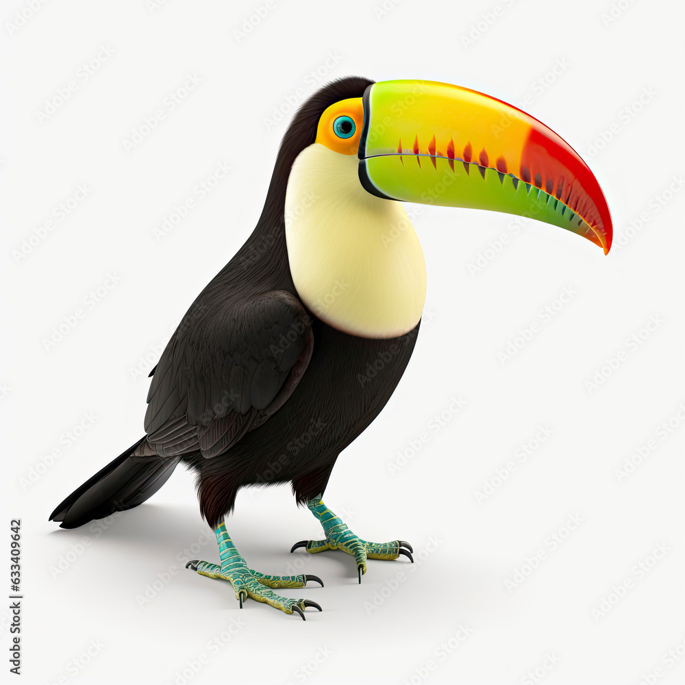 Obraz premium A vibrant toucan bird with a strikingly colorful beak