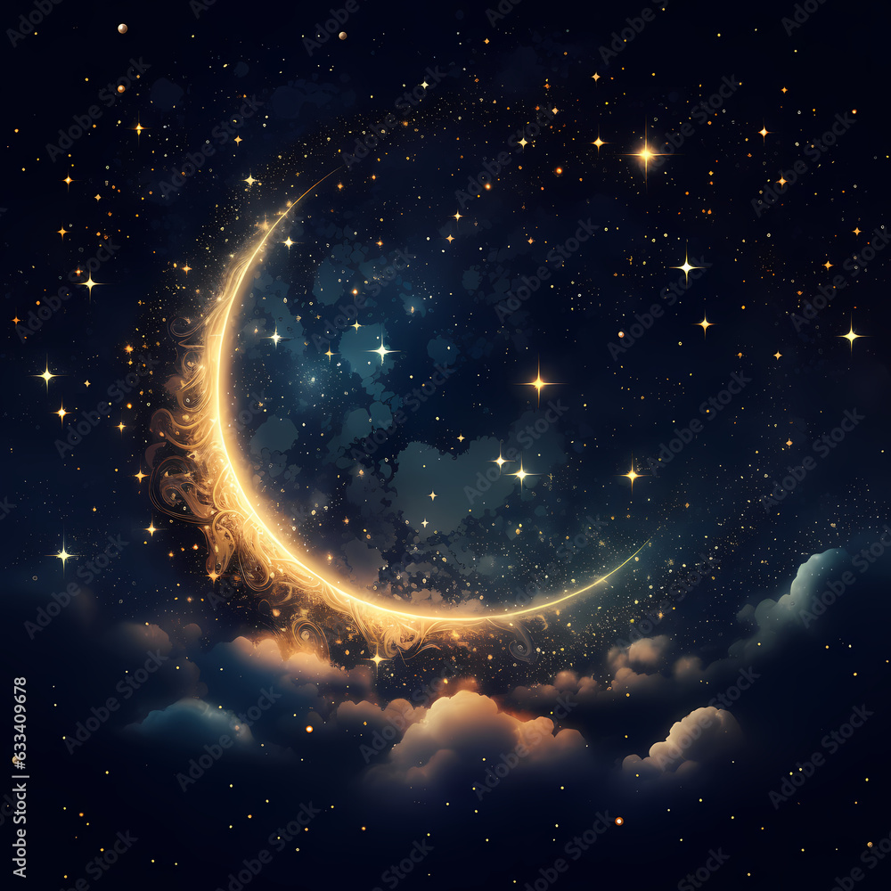 Crescent Moon and Star Design