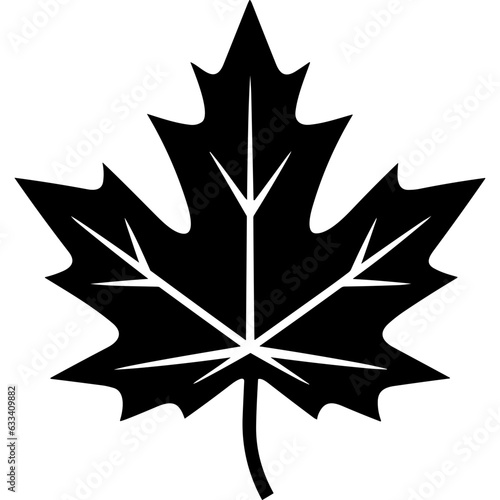 Maple leaf black silhouette