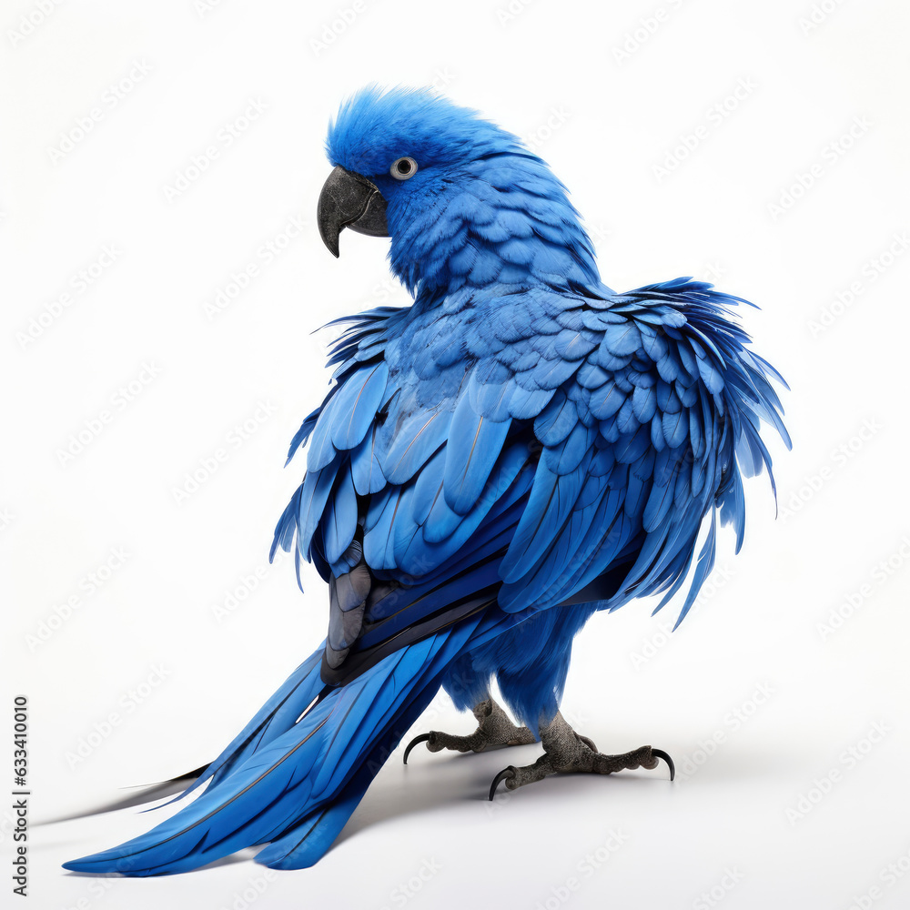 Obraz premium A blue and black bird on a white background