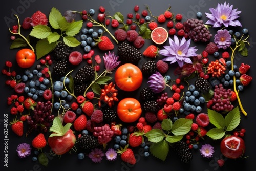 collection of edible plants and berries © Natalia
