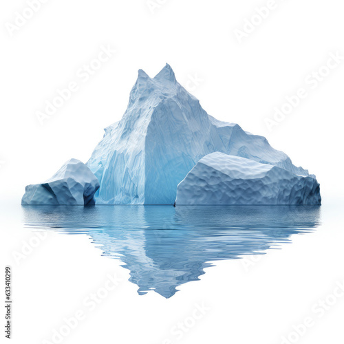 A massive iceberg floating in the ocean