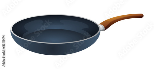 Frying pan vector isolated on white background. Kitchenware cartoon illustration