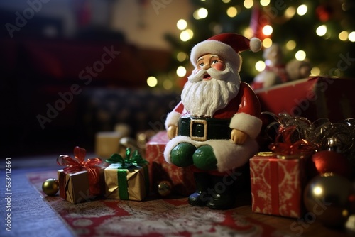 Santa Claus with presents. Generative AI.