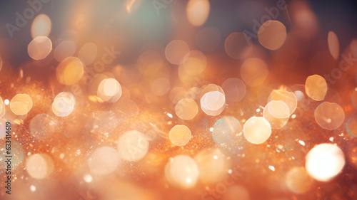 festive background with natural bokeh and bright golden lights. vintage magic background