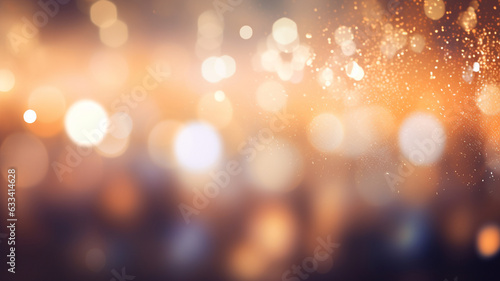 festive background with natural bokeh and bright golden lights. vintage magic background