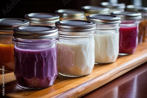 homemade yogurt fermenting in small glass jars