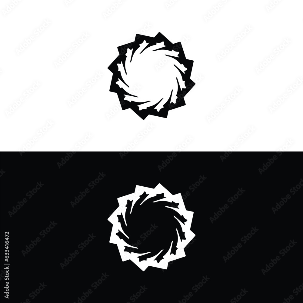 Black and white circle vector logo template design Black and white circle vector logo template design