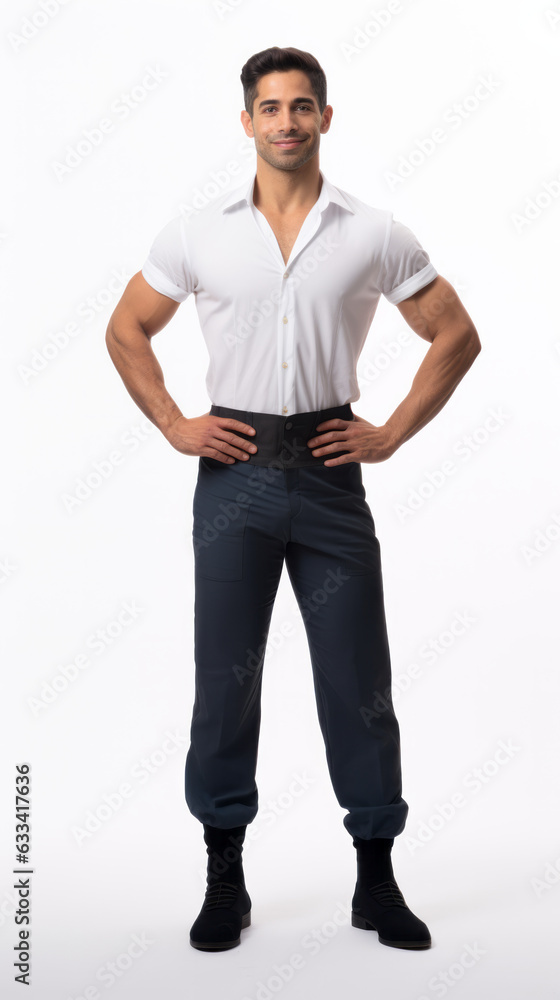 Full shot of professional looking 32 year old male. Work, job, outfit. Isolated on white background. Full shot of professional looking 32 year old male. Work, job, outfit. Isolated on white background.