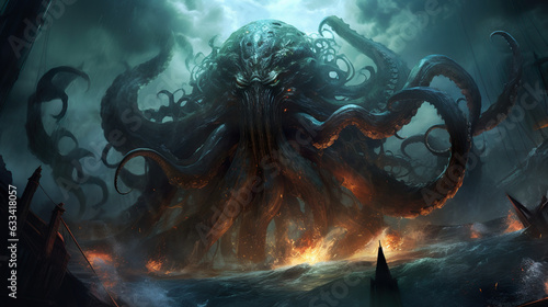 Colossal Tentacled Sea Monster