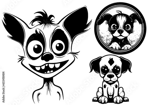 Chihuahua. Mascots. Vector illustration ready for vinyl cutting.