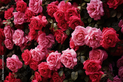 Climbing roses close-up