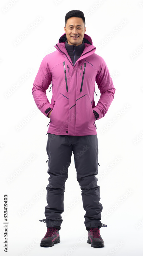 Naklejka premium Full shot of professional looking 32 year old male. Work, job, outfit. Isolated on white background.
