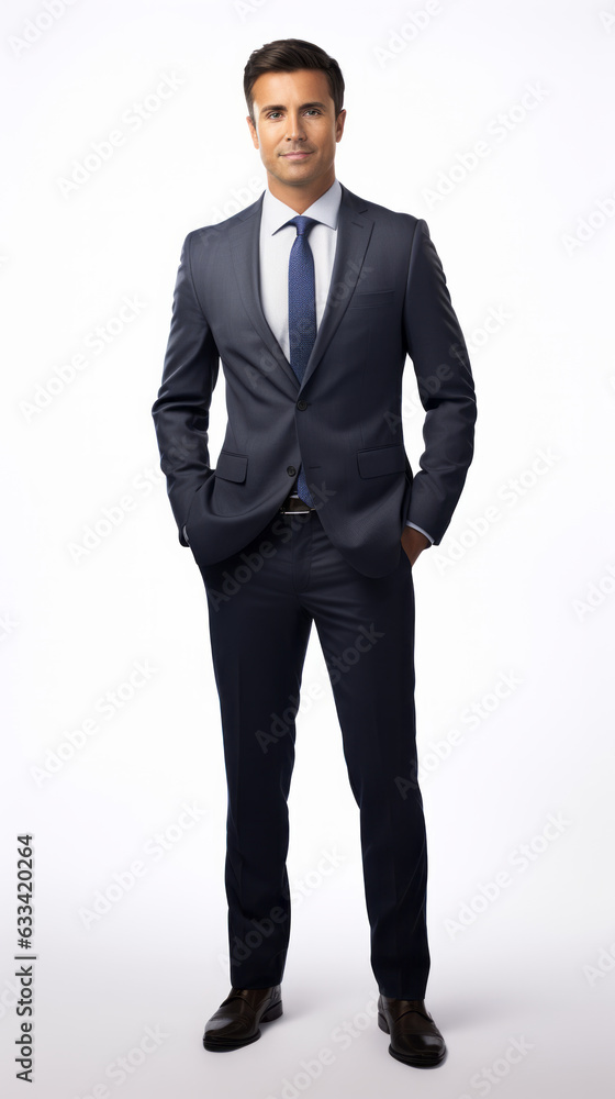 Full shot of professional looking 32 year old male. Work, job, outfit. Isolated on white background. Full shot of professional looking 32 year old male. Work, job, outfit. Isolated on white background.