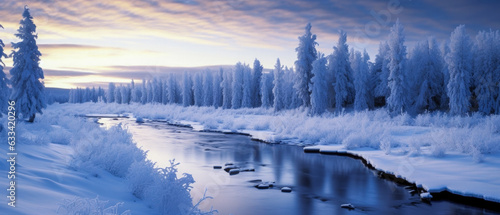 Beautiful icy landscape - Generative AI © jovannig