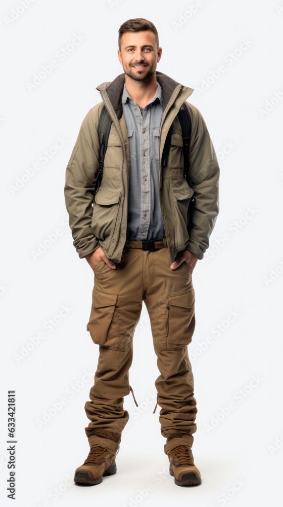 Full shot of professional looking 32 year old male. Work, job, outfit. Isolated on white background. Full shot of professional looking 32 year old male. Work, job, outfit. Isolated on white background.