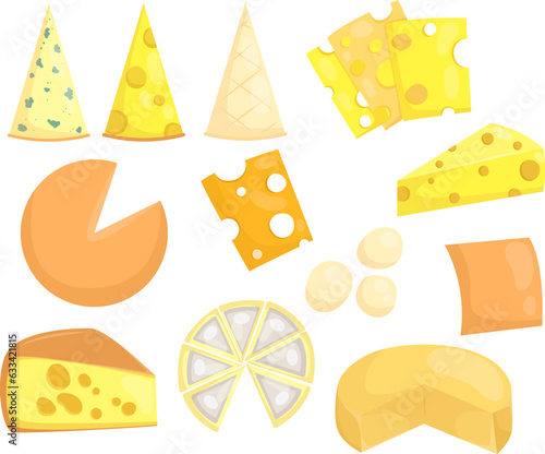 Vector set with different cheese