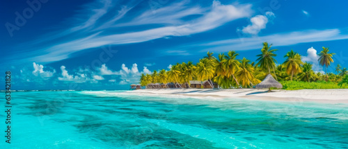 Maldive islands panorama - Generative AI