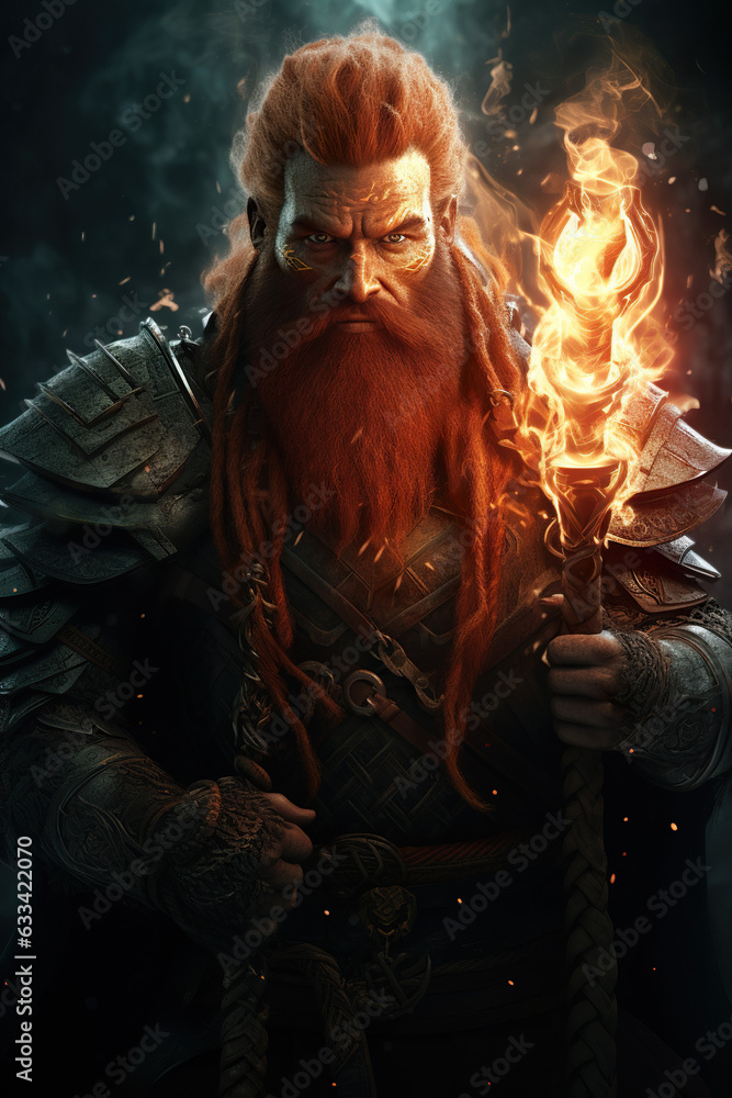 Mysticblade: Dwarven Sorcerer with Fiery Red Hair