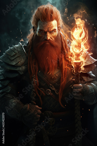 Mysticblade: Dwarven Sorcerer with Fiery Red Hair