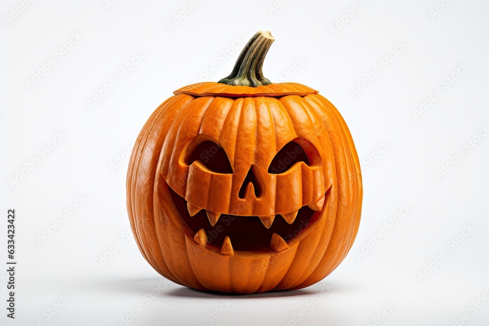 A spooky carved pumpkin with a menacing face A spooky carved pumpkin with a menacing face