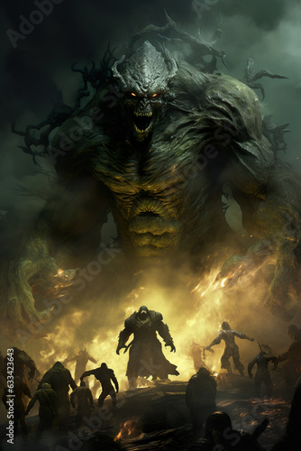 Dark Monstrous Behemoth Twisted by Shadows