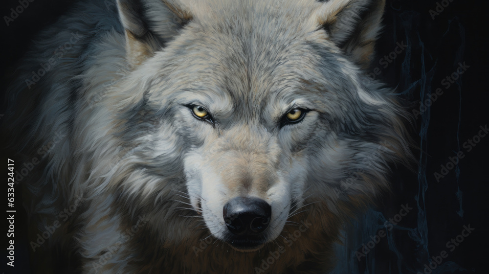 Fototapeta premium The wolf face on isolated background
